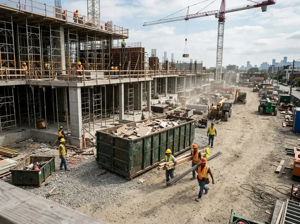 commercial-construction-site-w-002 — frequently asked questions, Low Cost Construction Dumpster Rental in New Hope, MN